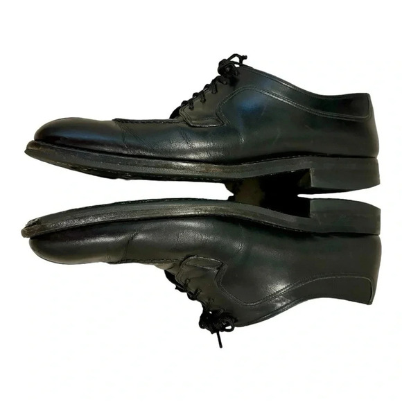 Salvatore Ferragamo Black Leather Apron Toe Derby Dress Shoes Mens Size 8 Italy main image 7